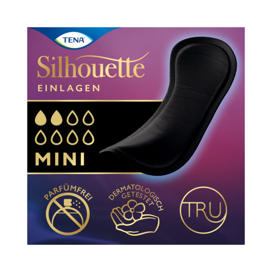 TENA LADY - Silhouette Einlagen - Mini Noir