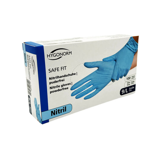 Hygonorm - Safe Fit - Einmalhandschuhe - Nitril Puderfrei in blau