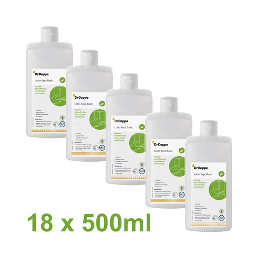 DrDeppe - Lotio Sept Basic - Händedesinfektionsmittel - 500 ml - 18x500 ml